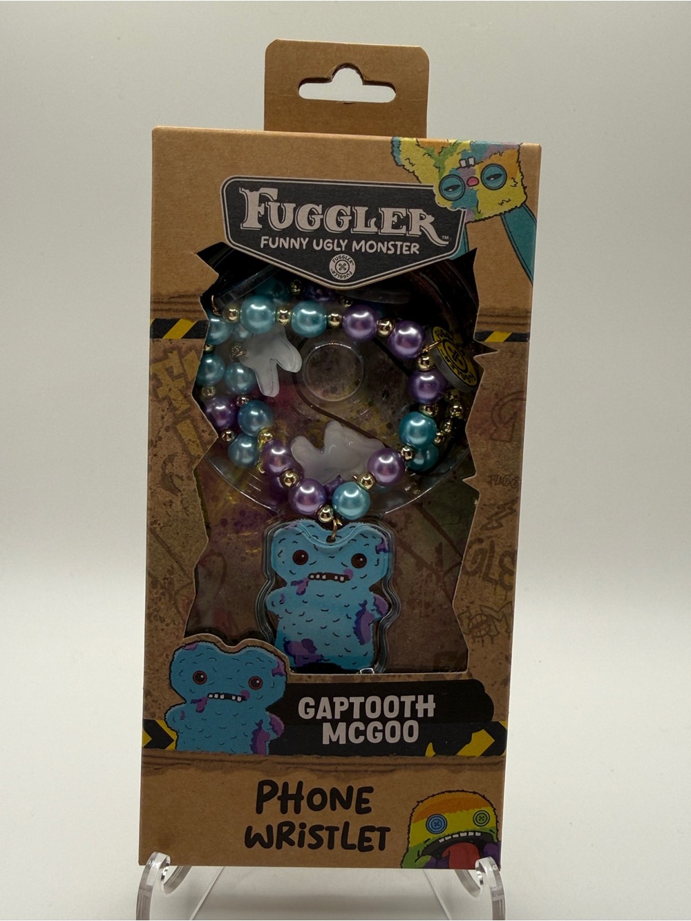 NEW Fuggler Gaptooth McGoo Phone Wristlet - Aqua & Purple Beaded Charm